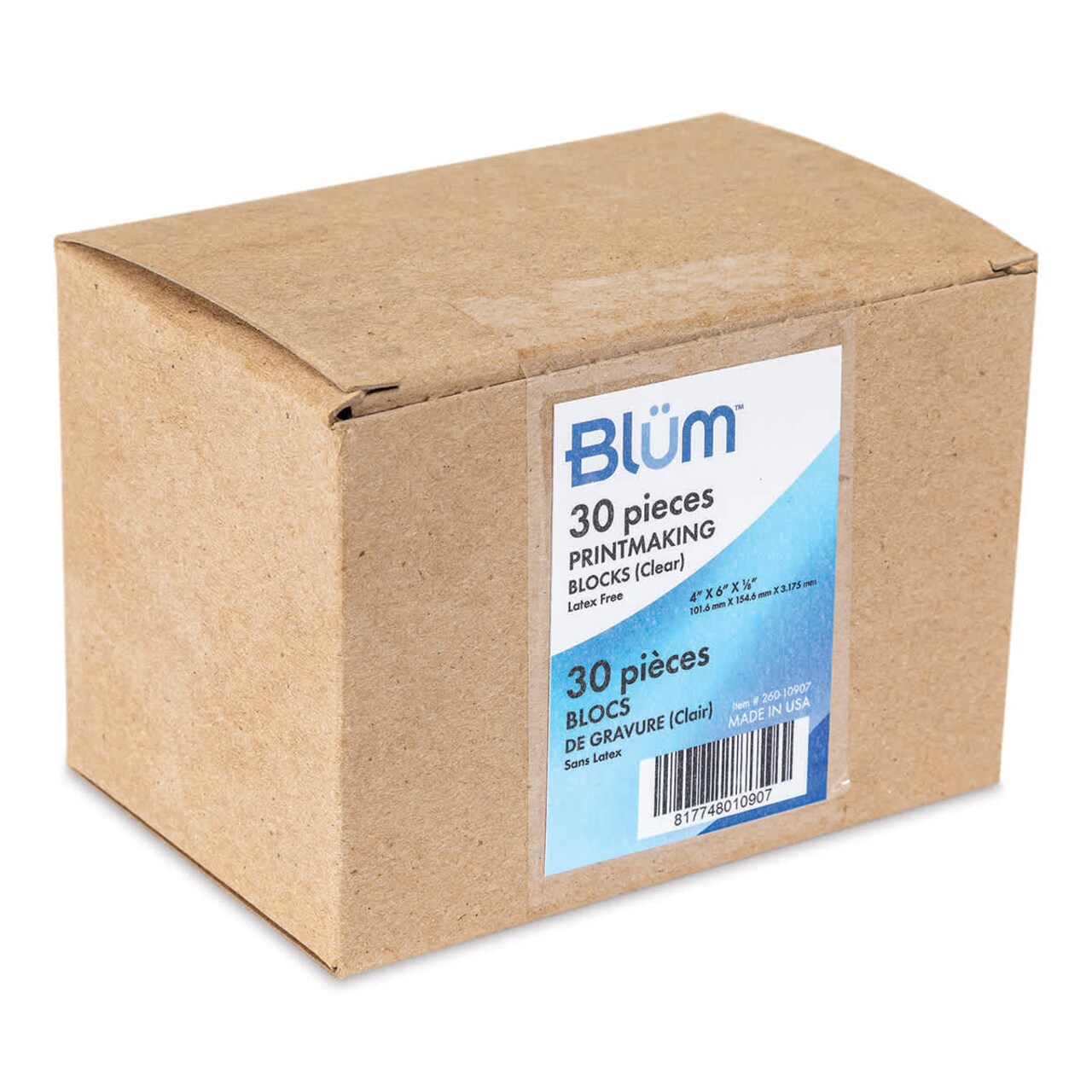 Blüm Clear Printmaking Blocks - 4" x 6", 1/8" Thick, Box of 30